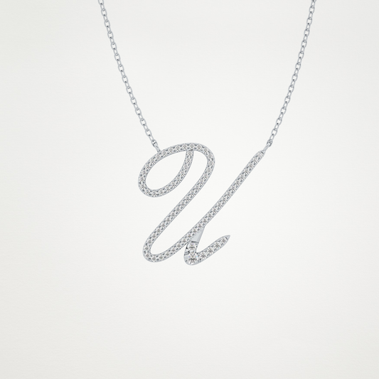 0.157 CT Moissanite U Shaped Necklace in 14K or 18K Solid Gold – DEF Color, VVS Clarity