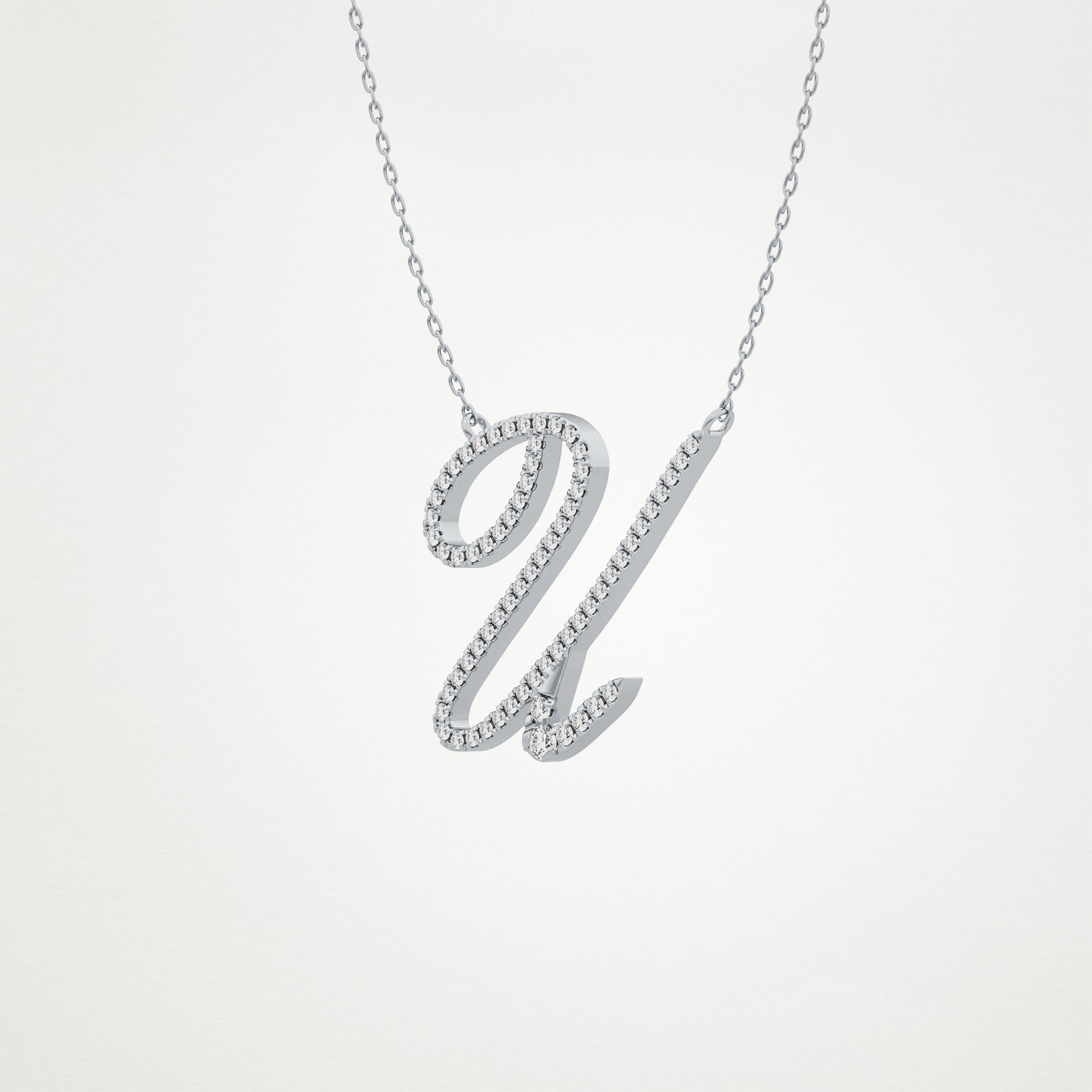 0.157 CT Moissanite U Shaped Necklace in 14K or 18K Solid Gold – DEF Color, VVS Clarity