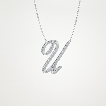 0.157 CT Moissanite U Shaped Necklace in 14K or 18K Solid Gold – DEF Color, VVS Clarity
