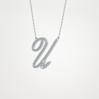 0.157 CT Moissanite U Shaped Necklace in 14K or 18K Solid Gold – DEF Color, VVS Clarity