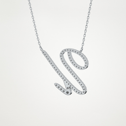 0.157 CT Moissanite U Shaped Necklace in 14K or 18K Solid Gold – DEF Color, VVS Clarity