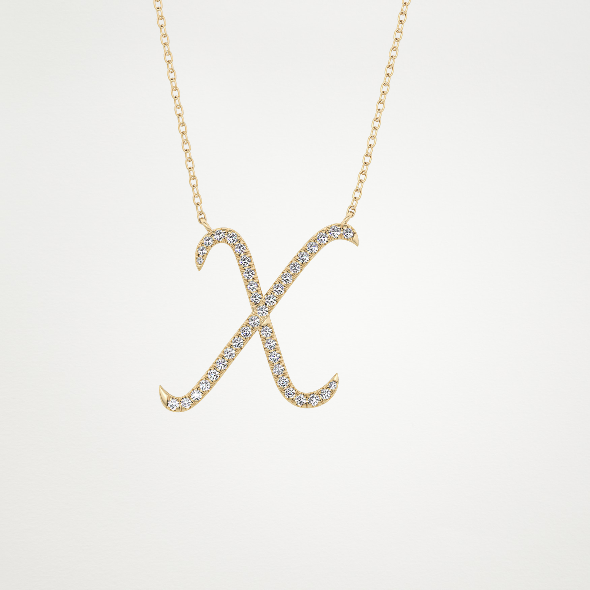 0.133 CT Moissanite X Shaped Necklace in 14K or 18K Solid Gold – DEF Color, VVS Clarity