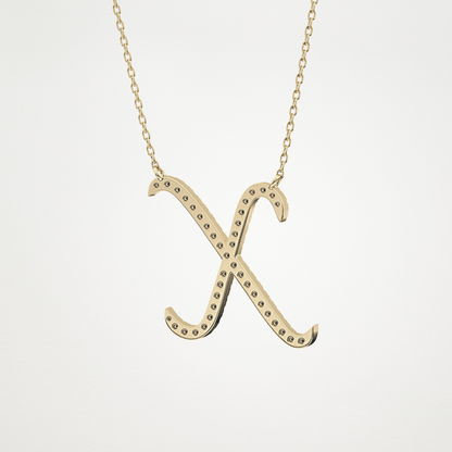0.133 CT Moissanite X Shaped Necklace in 14K or 18K Solid Gold – DEF Color, VVS Clarity