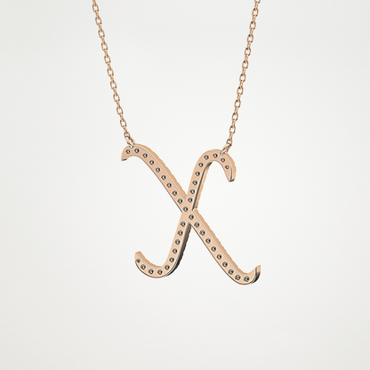 0.133 CT Moissanite X Shaped Necklace in 14K or 18K Solid Gold – DEF Color, VVS Clarity