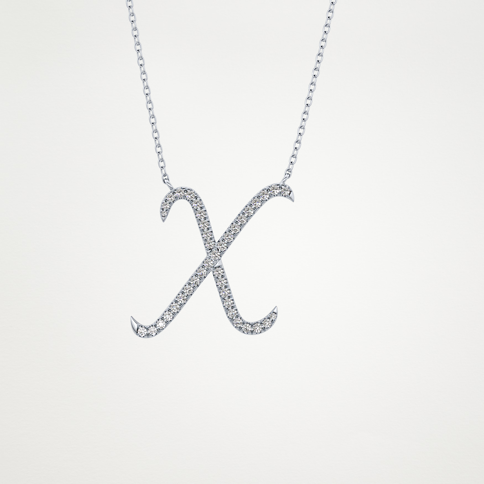 0.133 CT Moissanite X Shaped Necklace in 14K or 18K Solid Gold – DEF Color, VVS Clarity