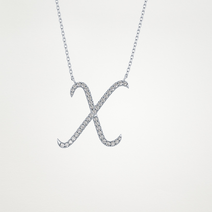 0.133 CT Moissanite X Shaped Necklace in 14K or 18K Solid Gold – DEF Color, VVS Clarity