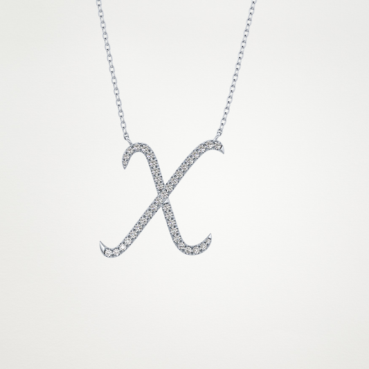 0.133 CT Moissanite X Shaped Necklace in 14K or 18K Solid Gold – DEF Color, VVS Clarity