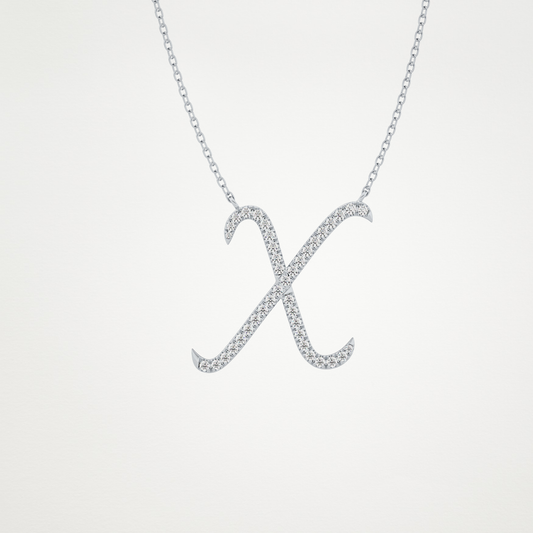 0.133 CT Moissanite X Shaped Necklace in 14K or 18K Solid Gold – DEF Color, VVS Clarity