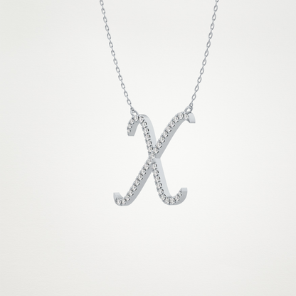 0.133 CT Moissanite X Shaped Necklace in 14K or 18K Solid Gold – DEF Color, VVS Clarity