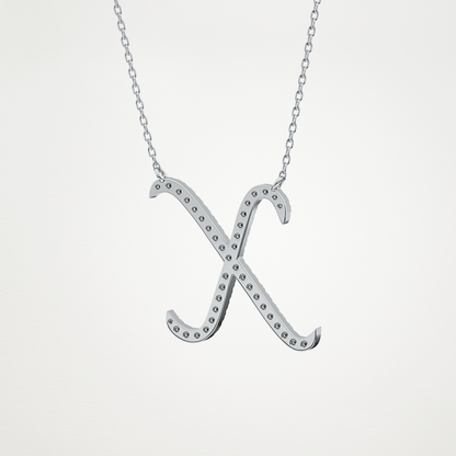 0.133 CT Moissanite X Shaped Necklace in 14K or 18K Solid Gold – DEF Color, VVS Clarity