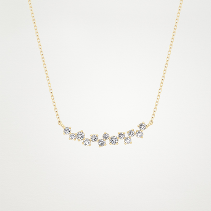 0.241 CT Moissanite Cluster Necklace in 14K or 18K Solid Gold – DEF Color, VVS Clarity