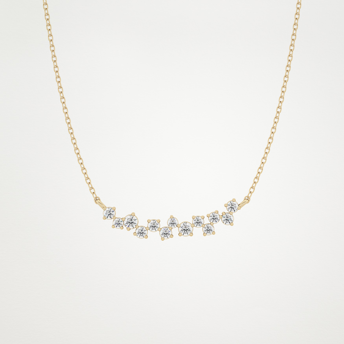 0.241 CT Moissanite Cluster Necklace in 14K or 18K Solid Gold – DEF Color, VVS Clarity