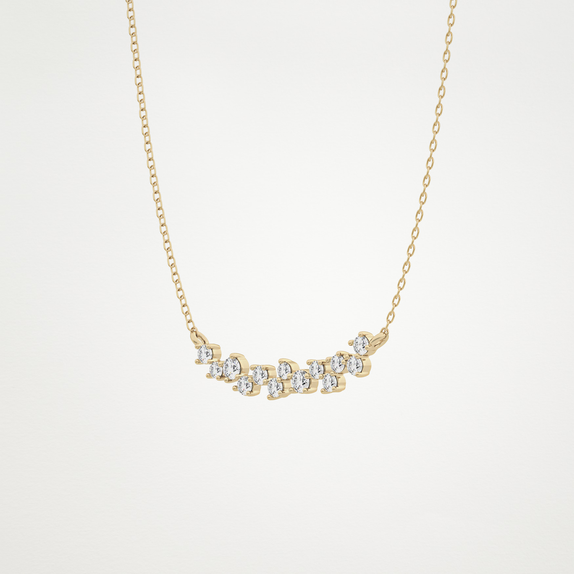 0.241 CT Moissanite Cluster Necklace in 14K or 18K Solid Gold – DEF Color, VVS Clarity