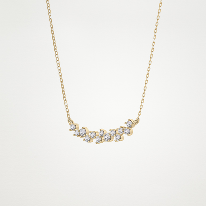 0.241 CT Moissanite Cluster Necklace in 14K or 18K Solid Gold – DEF Color, VVS Clarity