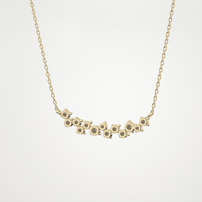0.241 CT Moissanite Cluster Necklace in 14K or 18K Solid Gold – DEF Color, VVS Clarity