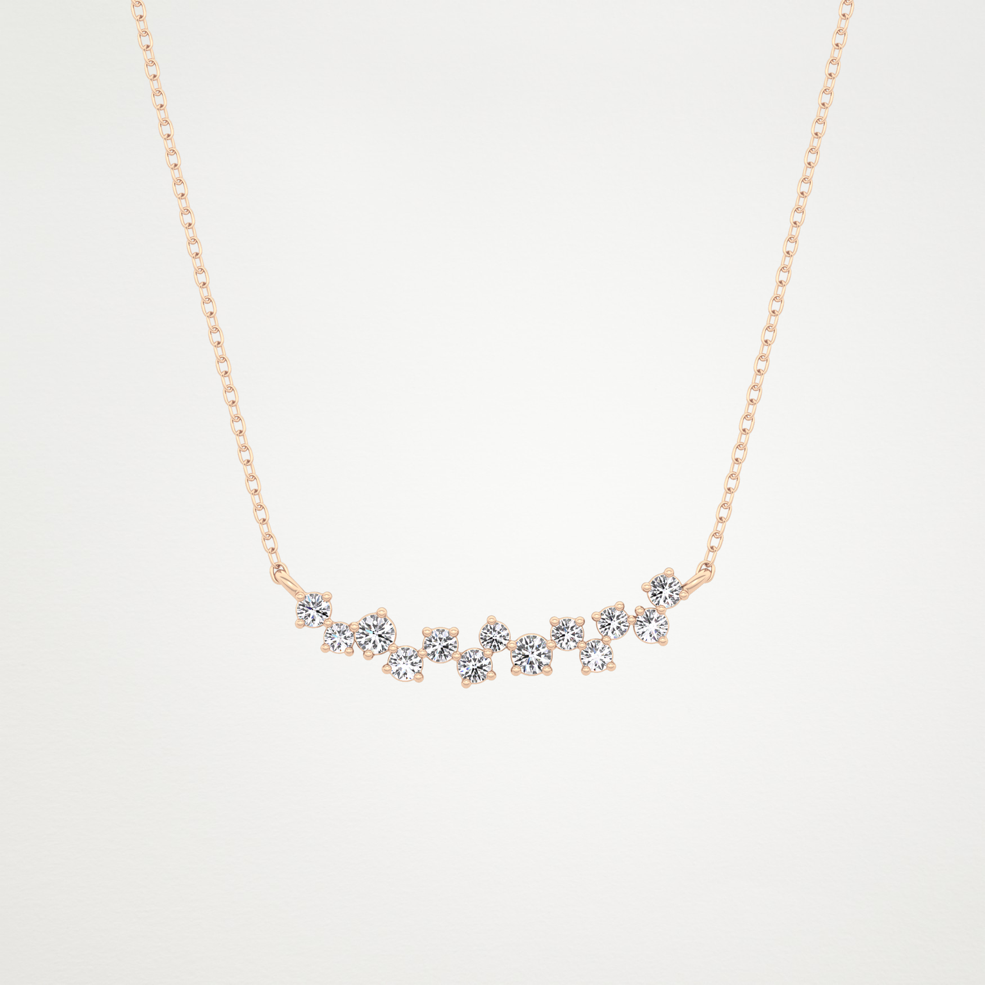 0.241 CT Moissanite Cluster Necklace in 14K or 18K Solid Gold – DEF Color, VVS Clarity