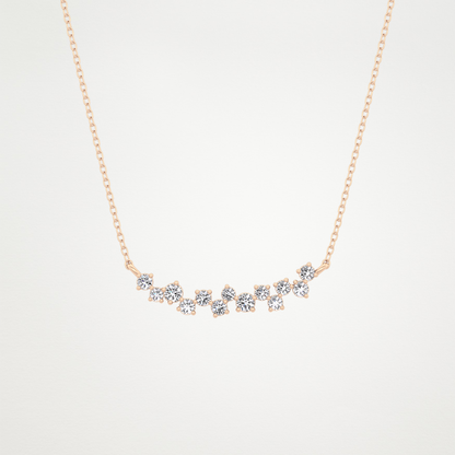 0.241 CT Moissanite Cluster Necklace in 14K or 18K Solid Gold – DEF Color, VVS Clarity
