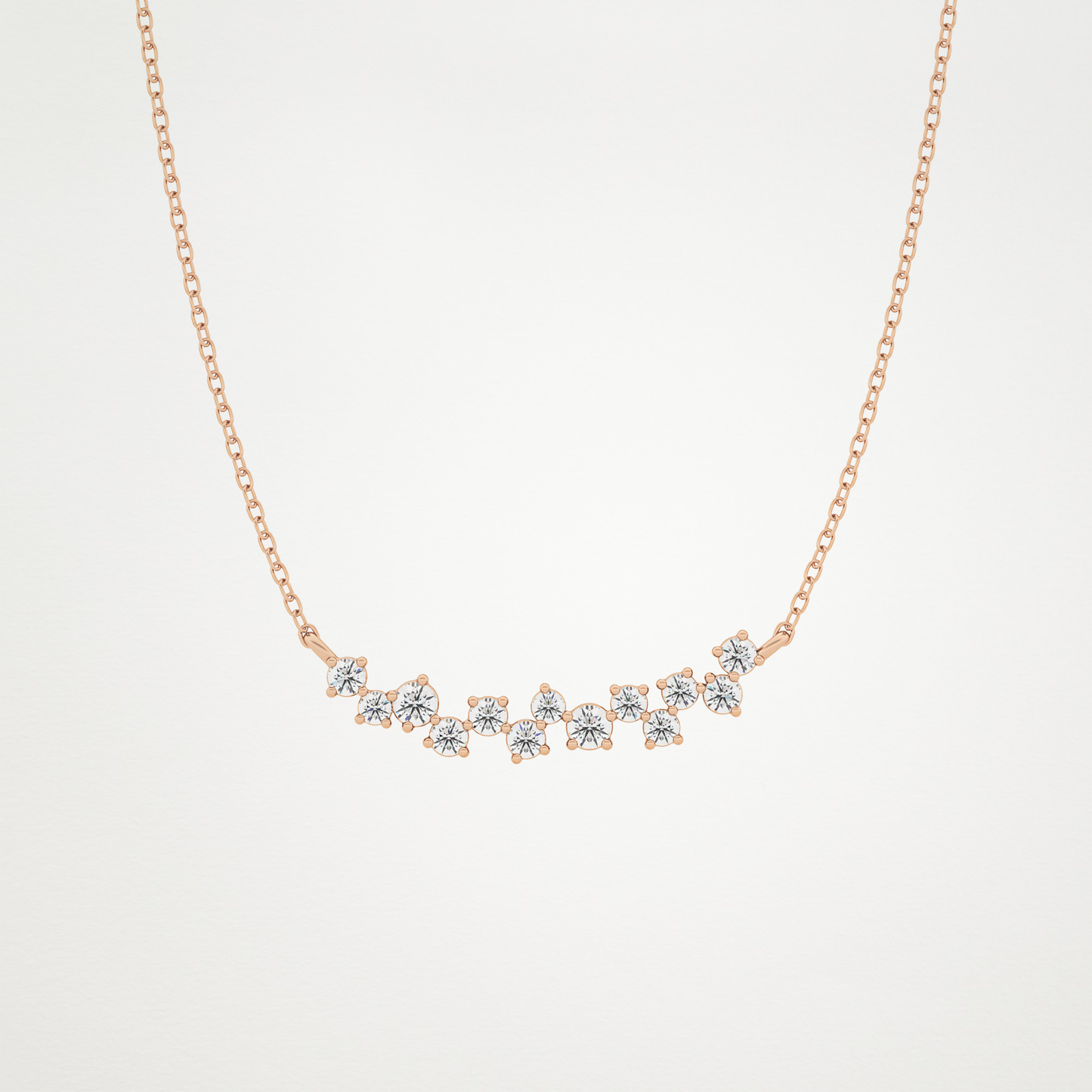 0.241 CT Moissanite Cluster Necklace in 14K or 18K Solid Gold – DEF Color, VVS Clarity