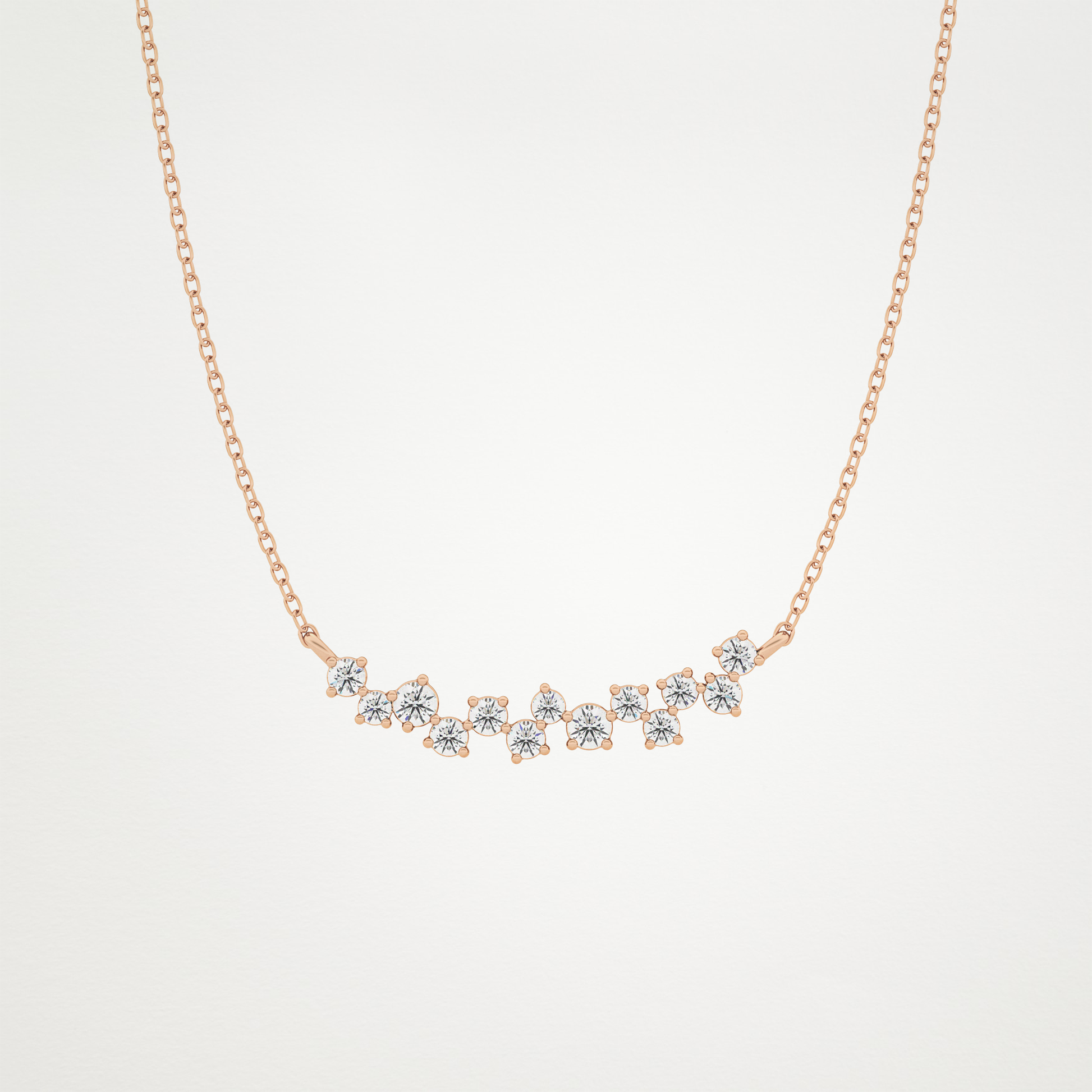 0.241 CT Moissanite Cluster Necklace in 14K or 18K Solid Gold – DEF Color, VVS Clarity