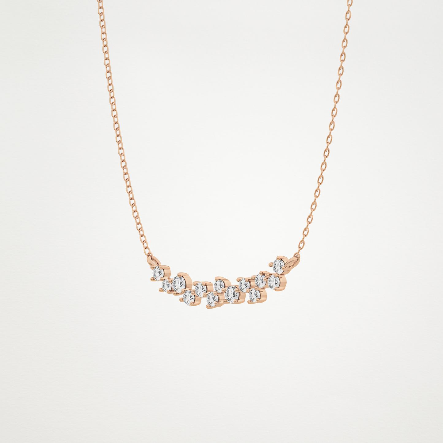 0.241 CT Moissanite Cluster Necklace in 14K or 18K Solid Gold – DEF Color, VVS Clarity