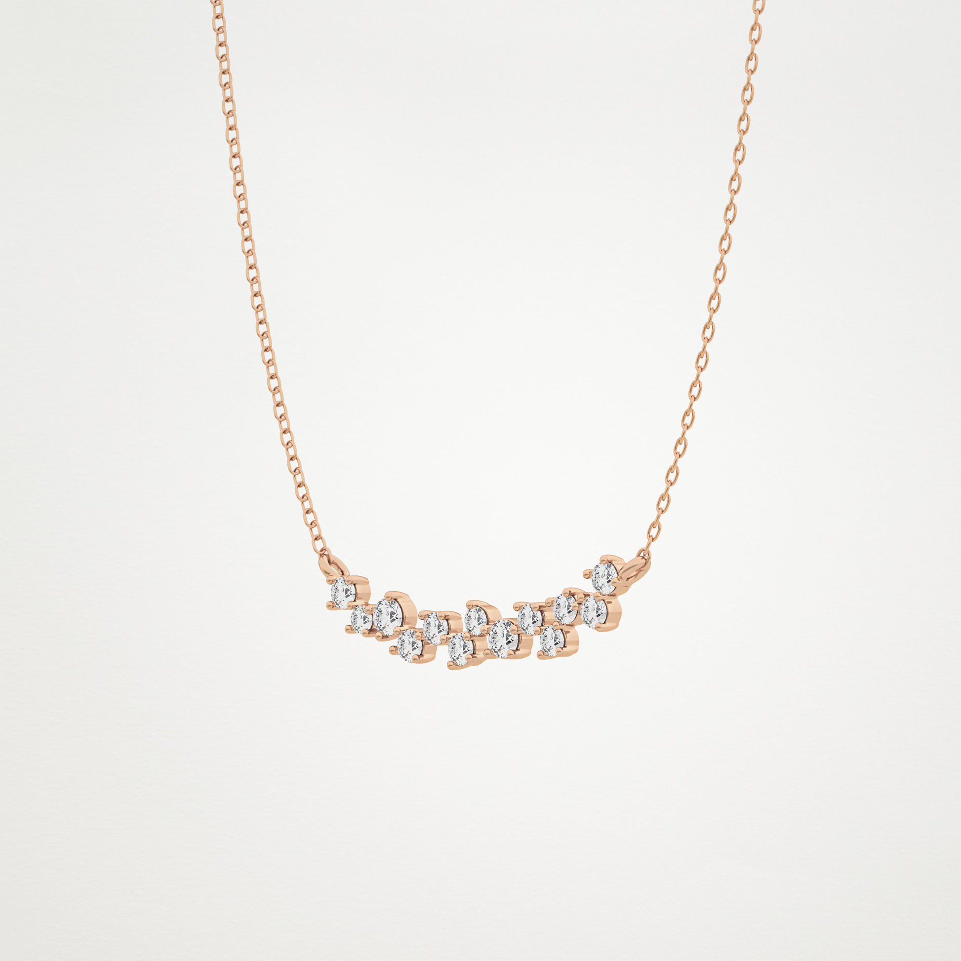 0.241 CT Moissanite Cluster Necklace in 14K or 18K Solid Gold – DEF Color, VVS Clarity