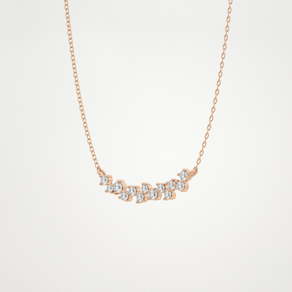 0.241 CT Moissanite Cluster Necklace in 14K or 18K Solid Gold – DEF Color, VVS Clarity