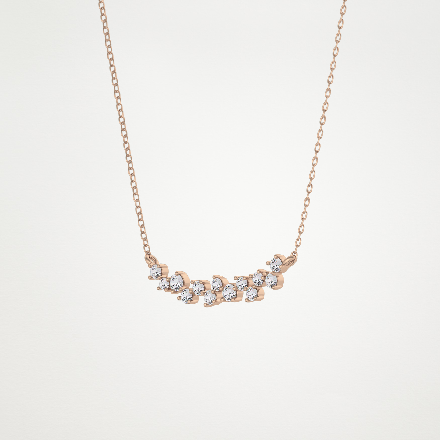 0.241 CT Moissanite Cluster Necklace in 14K or 18K Solid Gold – DEF Color, VVS Clarity