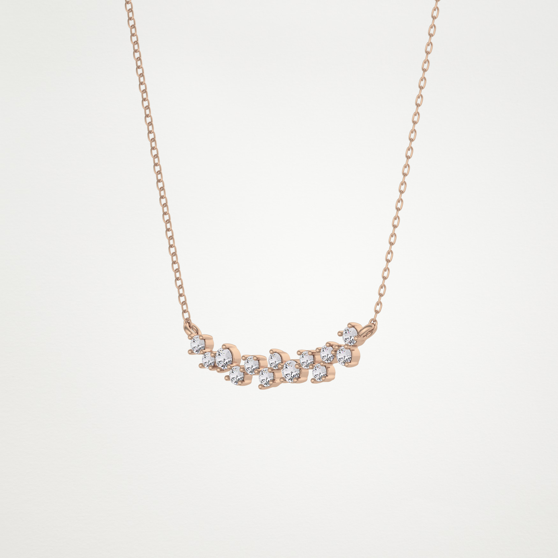 0.241 CT Moissanite Cluster Necklace in 14K or 18K Solid Gold – DEF Color, VVS Clarity