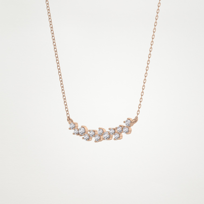 0.241 CT Moissanite Cluster Necklace in 14K or 18K Solid Gold – DEF Color, VVS Clarity