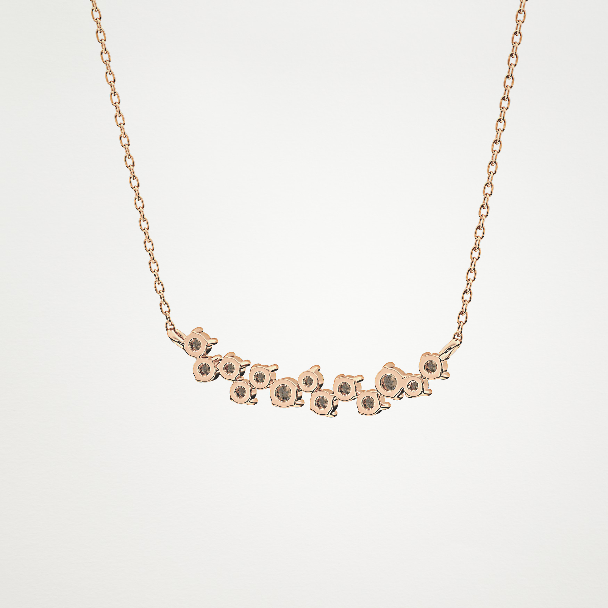 0.241 CT Moissanite Cluster Necklace in 14K or 18K Solid Gold – DEF Color, VVS Clarity
