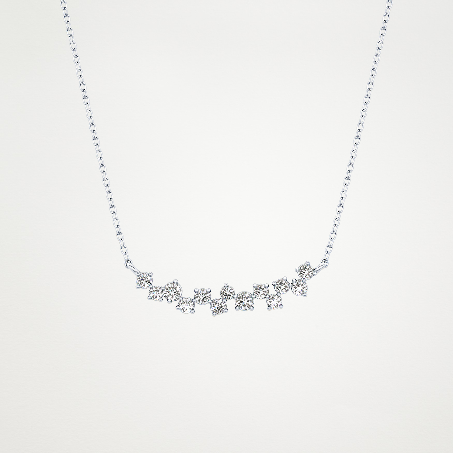 0.241 CT Moissanite Cluster Necklace in 14K or 18K Solid Gold – DEF Color, VVS Clarity