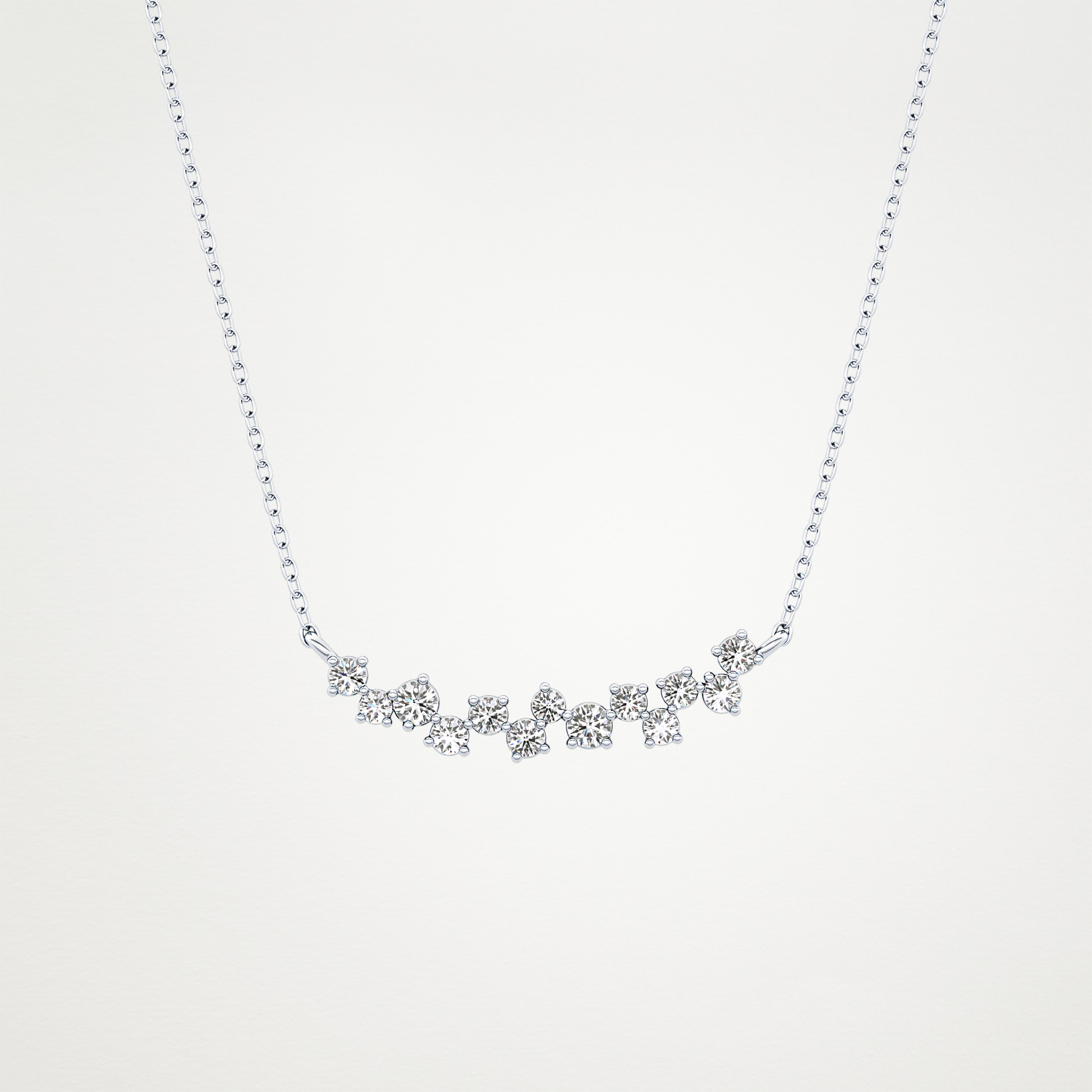 0.241 CT Moissanite Cluster Necklace in 14K or 18K Solid Gold – DEF Color, VVS Clarity