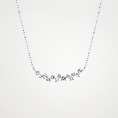 0.241 CT Moissanite Cluster Necklace in 14K or 18K Solid Gold – DEF Color, VVS Clarity