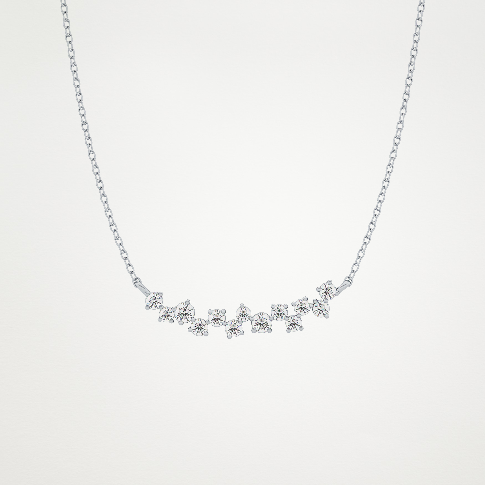 0.241 CT Moissanite Cluster Necklace in 14K or 18K Solid Gold – DEF Color, VVS Clarity