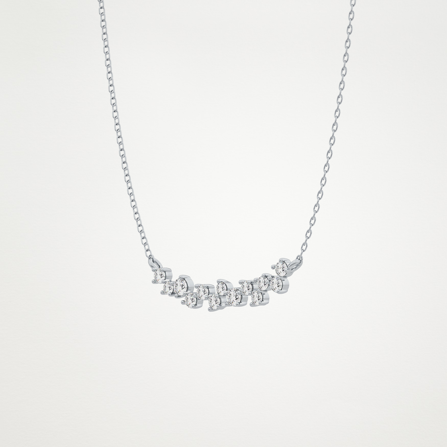 0.241 CT Moissanite Cluster Necklace in 14K or 18K Solid Gold – DEF Color, VVS Clarity