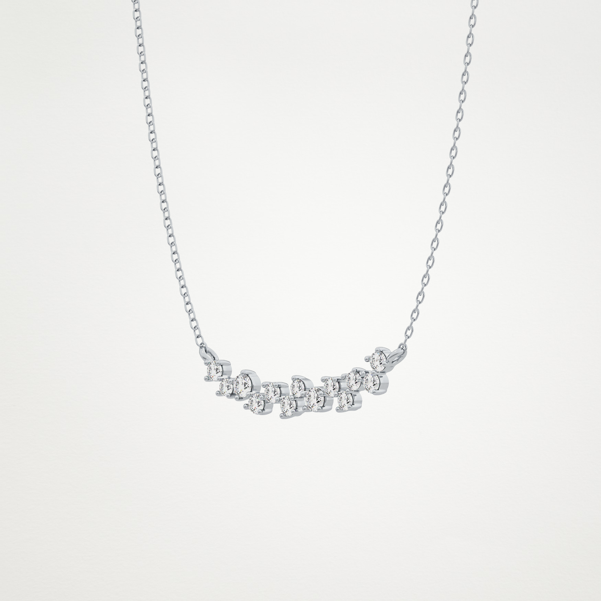 0.241 CT Moissanite Cluster Necklace in 14K or 18K Solid Gold – DEF Color, VVS Clarity