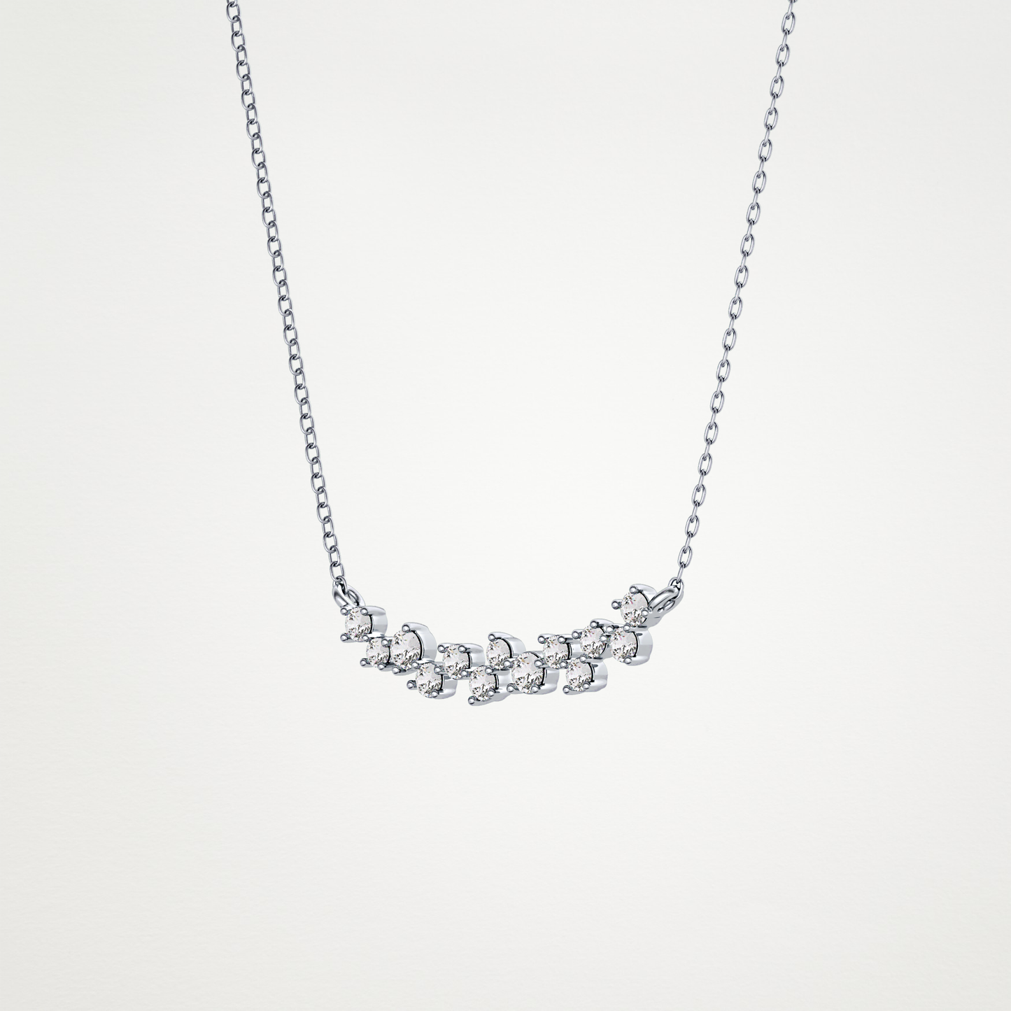 0.241 CT Moissanite Cluster Necklace in 14K or 18K Solid Gold – DEF Color, VVS Clarity