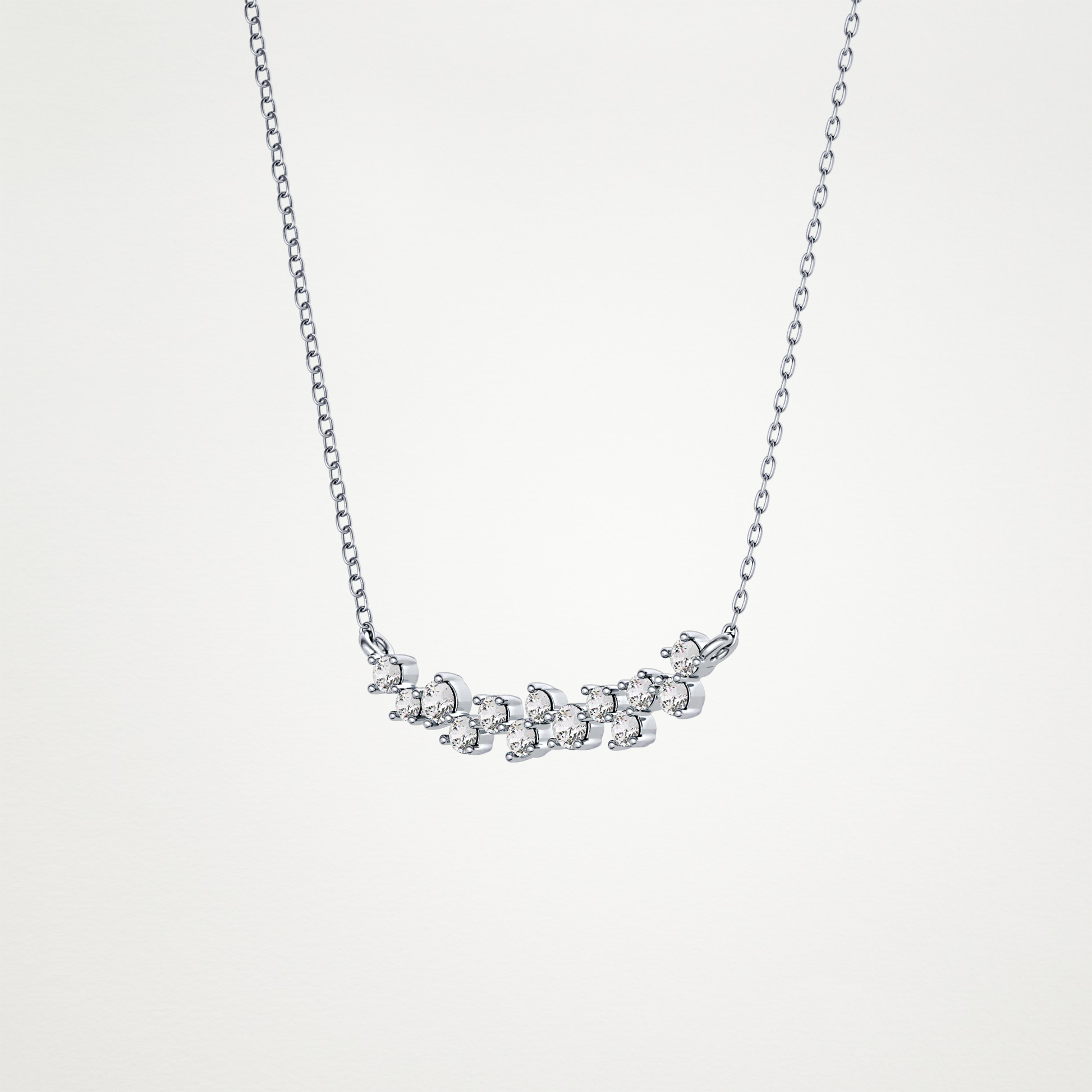 0.241 CT Moissanite Cluster Necklace in 14K or 18K Solid Gold – DEF Color, VVS Clarity