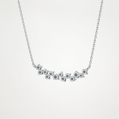 0.241 CT Moissanite Cluster Necklace in 14K or 18K Solid Gold – DEF Color, VVS Clarity