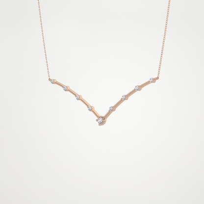 0.33 CT Moissanite V Shaped Necklace in 14K or 18K Solid Gold – DEF Color, VVS Clarity