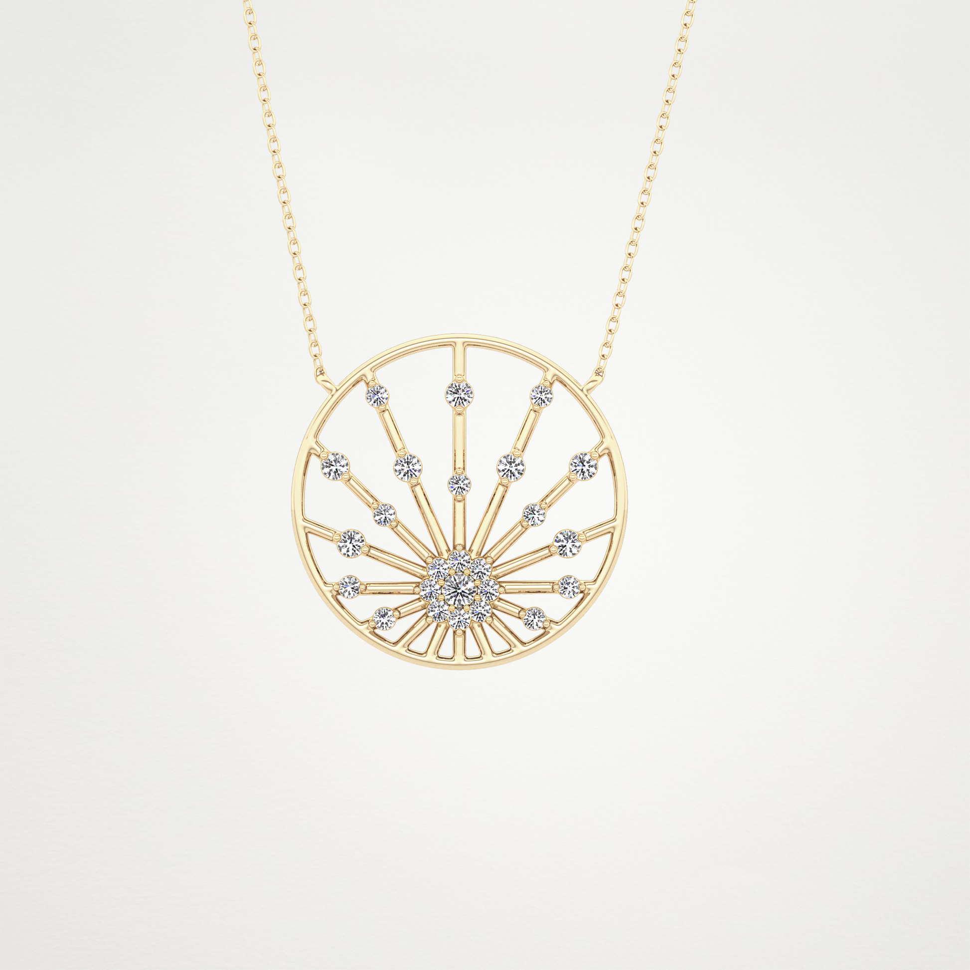 0.28 CT Moissanite Circle Shaped Necklace in 14K or 18K Solid Gold – DEF Color, VVS Clarity