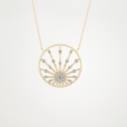 0.28 CT Moissanite Circle Shaped Necklace in 14K or 18K Solid Gold – DEF Color, VVS Clarity