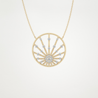 0.28 CT Moissanite Circle Shaped Necklace in 14K or 18K Solid Gold – DEF Color, VVS Clarity