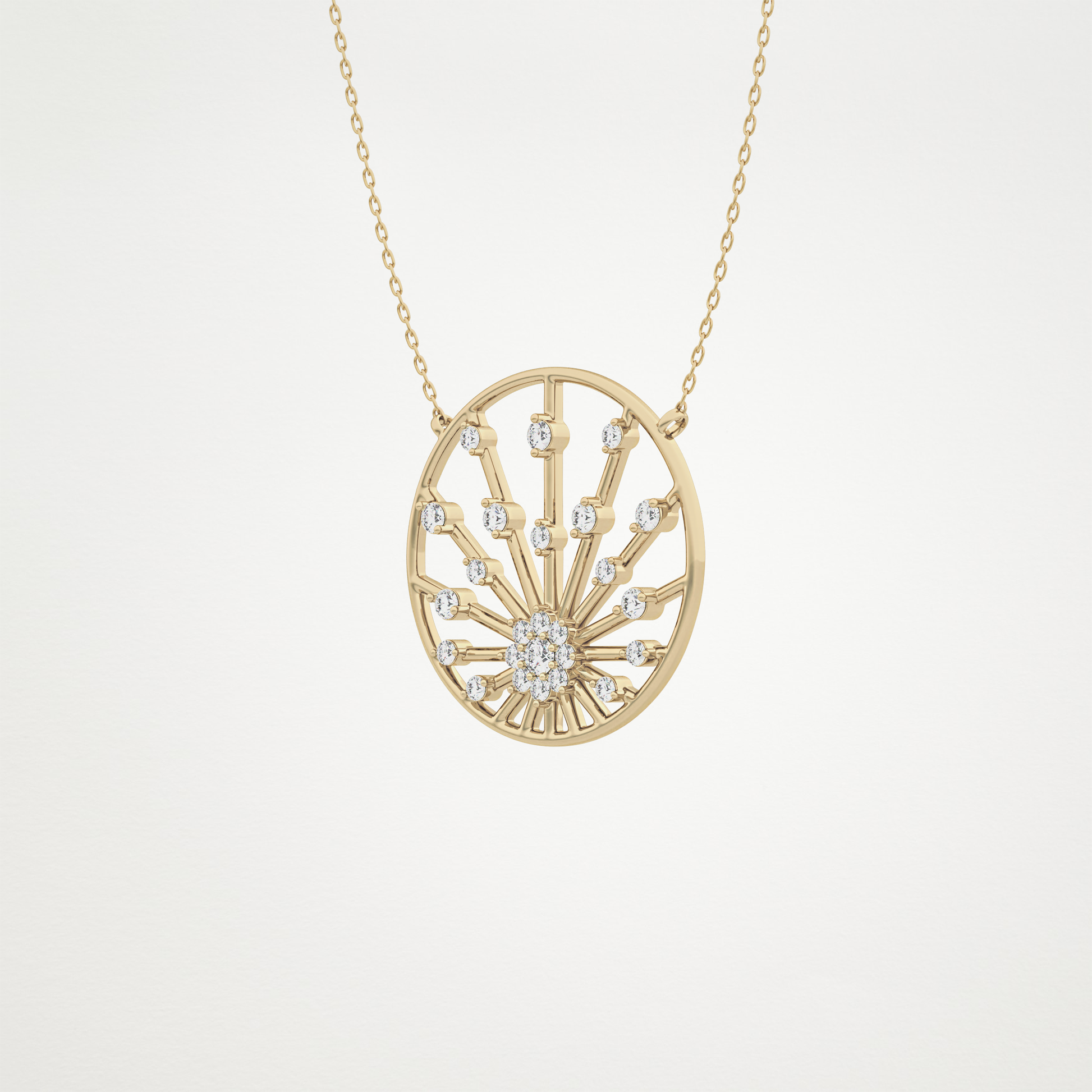 0.28 CT Moissanite Circle Shaped Necklace in 14K or 18K Solid Gold – DEF Color, VVS Clarity