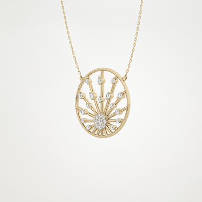 0.28 CT Moissanite Circle Shaped Necklace in 14K or 18K Solid Gold – DEF Color, VVS Clarity