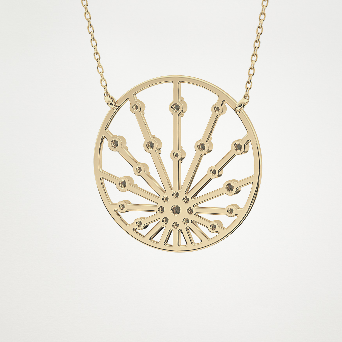 0.28 CT Moissanite Circle Shaped Necklace in 14K or 18K Solid Gold – DEF Color, VVS Clarity
