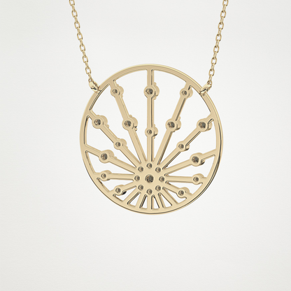 0.28 CT Moissanite Circle Shaped Necklace in 14K or 18K Solid Gold – DEF Color, VVS Clarity