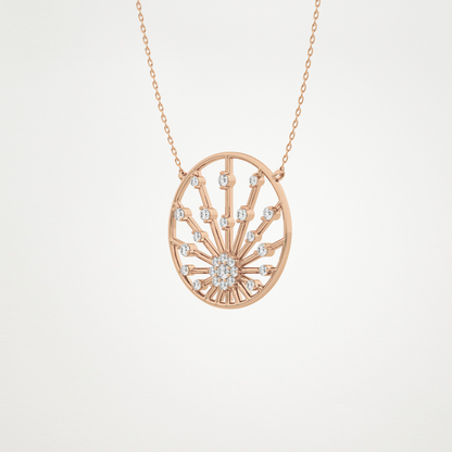 0.28 CT Moissanite Circle Shaped Necklace in 14K or 18K Solid Gold – DEF Color, VVS Clarity