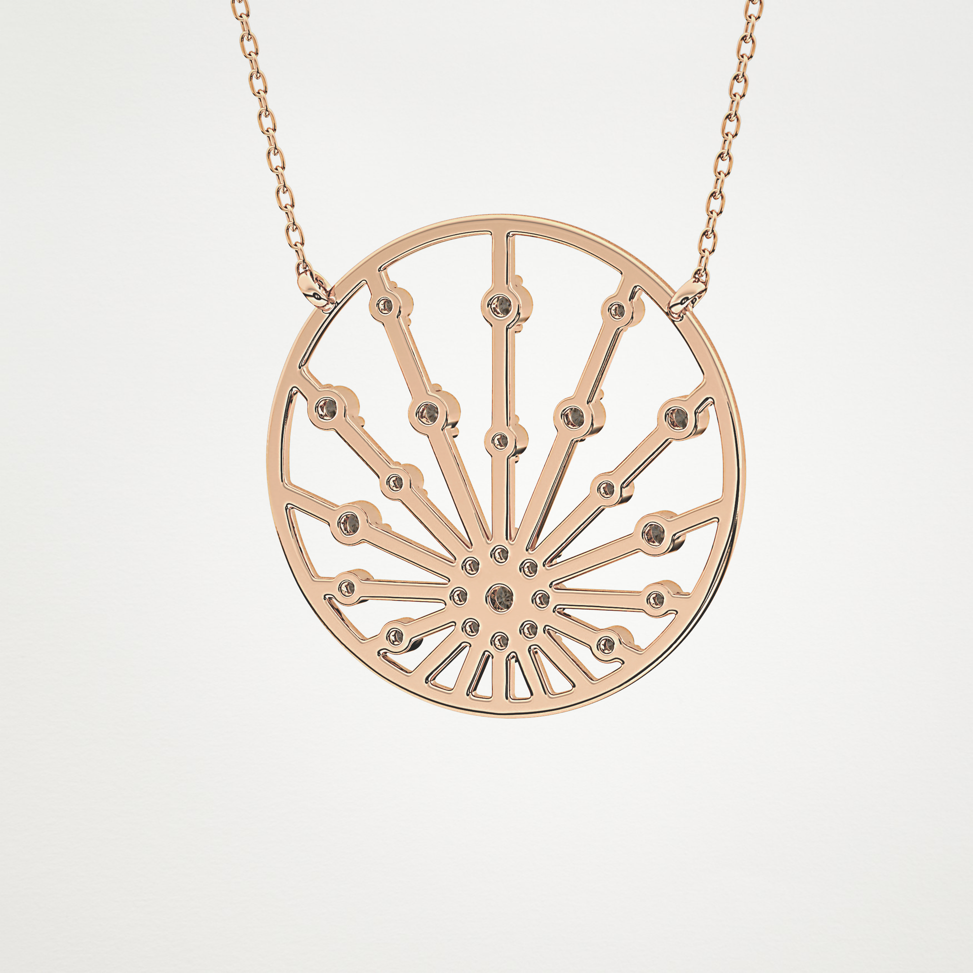 0.28 CT Moissanite Circle Shaped Necklace in 14K or 18K Solid Gold – DEF Color, VVS Clarity