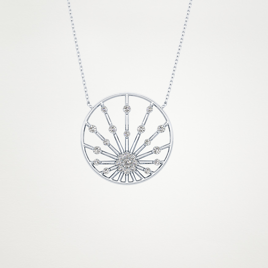 0.28 CT Moissanite Circle Shaped Necklace in 14K or 18K Solid Gold – DEF Color, VVS Clarity